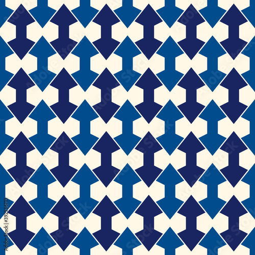 Geometric seamless pattern. Minimal style print. Arrows, pointers, cursors motif ornament. Simple geo shapes background