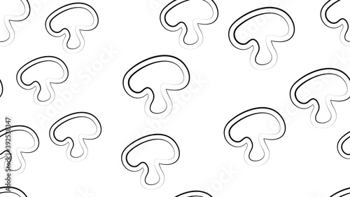 mushrooms on a white background, vector illustration, pattern. a piece of champignon in a cut. mushroom set. vegetable pattern. illustration black and white in pencil drawing style