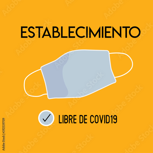 ilustracion de letrero covid para establecimiento