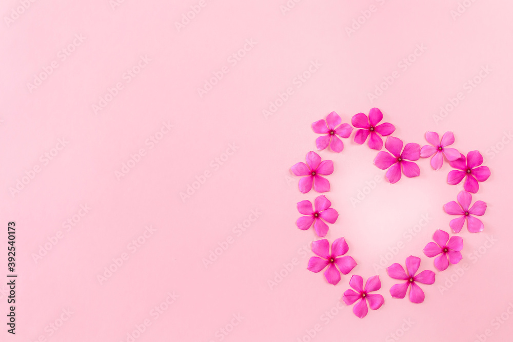 Valentines Day heart made from flowers with copy space. Valentines Day heart made from flowers with copy space.