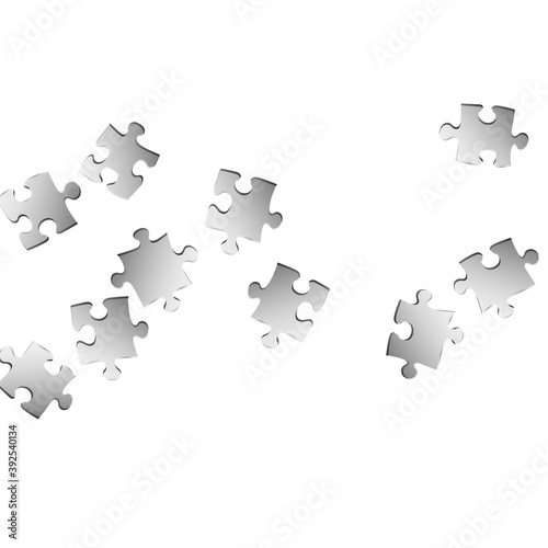Abstract teaser jigsaw puzzle metallic silver 