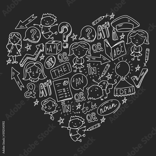 Wallpaper Mural Concept of learning English. Flat design, vector pattern. Torontodigital.ca