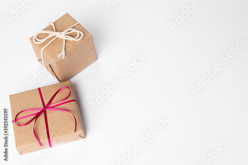 Kraft gift box with bow