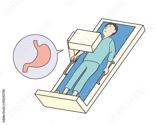 健康診断で胃の検査をする男性