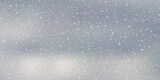 Christmas and New Year cloudy sky with snowfall vector background