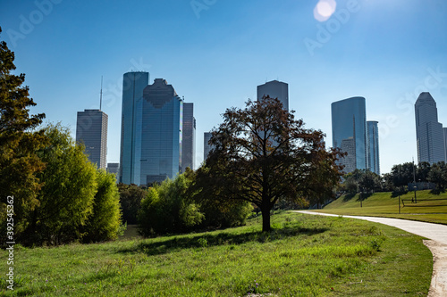 Houston Skyline and Eleanor Tinsley Park photo