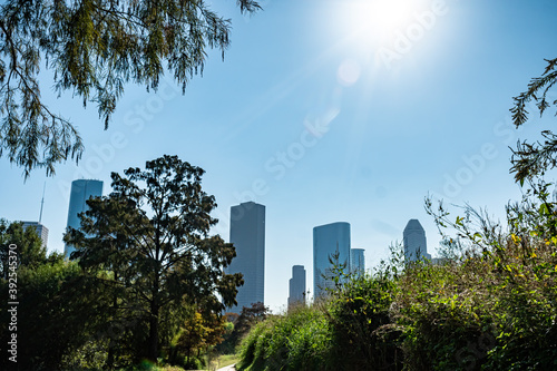 Houston Skyline and Eleanor Tinsley Park photo