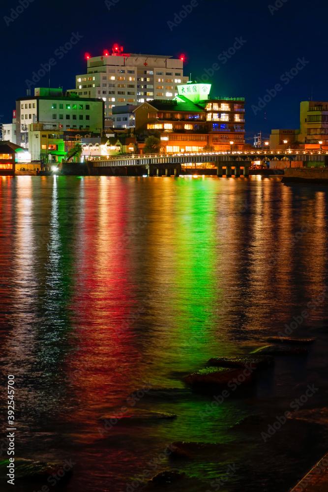 Obraz premium Lake Shinji at night