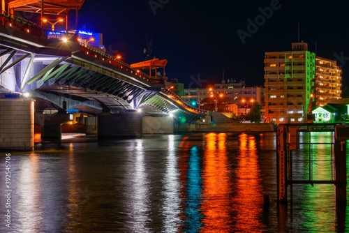 Lake Shinji at night