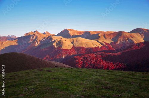 Mountain autumn landscape in Irati, Navarra, Spain