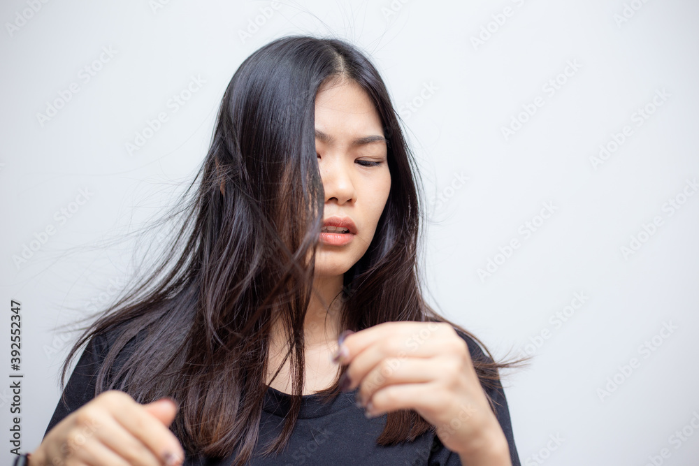 Portrait of asian woman teen girl beautiful cheerful enjoying with long black hair and clean skin Portrait of asian woman teen girl beautiful cheerful enjoying with long black hair and clean skin