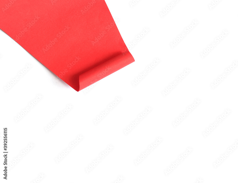 Red torn paper isolated on white background with space for text Red torn paper isolated on white background with space for text