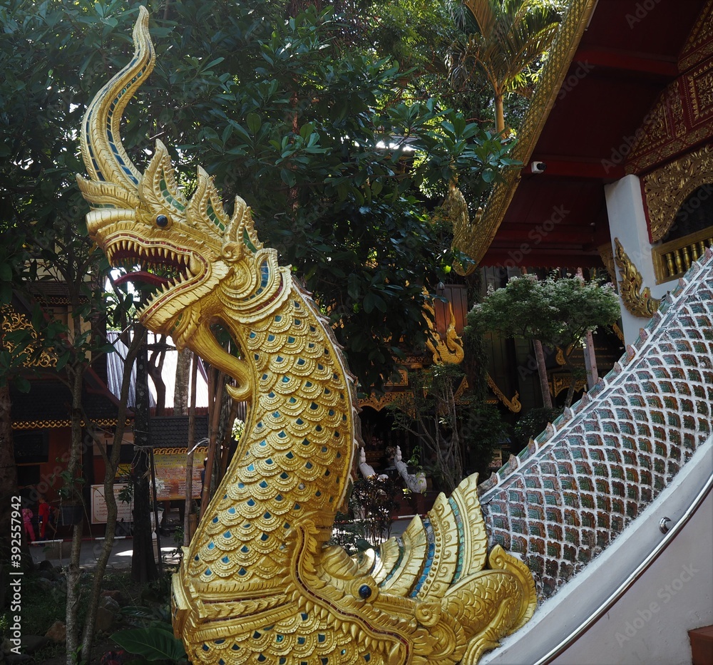 Fototapeta premium King of Nagas statue in temple