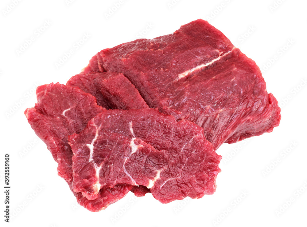 Obraz premium raw beef isolated on white background