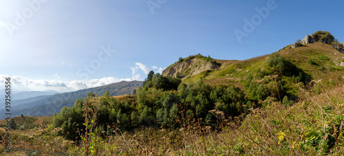 Autumn mountains, a place for nature lovers and tourists on a Sunny day in the bosom of nature.