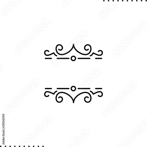 border swirl banner vector icon in outlines 