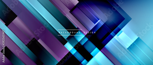 Dynamic lines on fluid color gradient. Trendy geometric abstract background for your text, logo or graphics