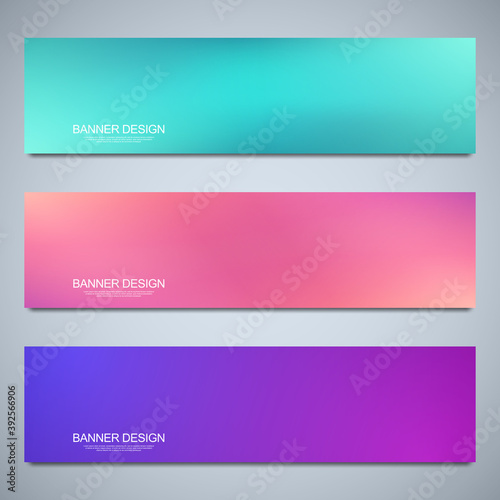 Blurred backgrounds for the banner design template. Colorful pattern, vibrant colors, fluid abstract, blended colours.
