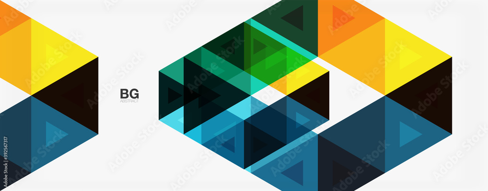 Mosaic triangle pattern abstract background for cover, banner, flyer and poster and other template