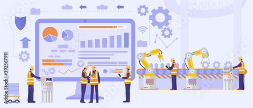 Software Development Concept, Software engineers working on project. Vector