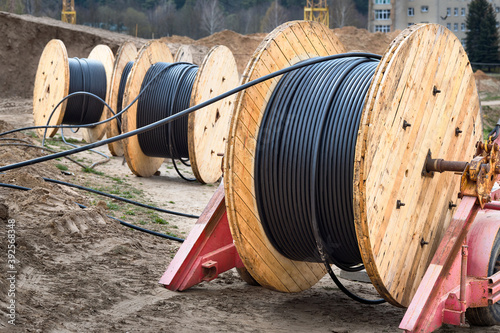 Foto Concept of electricity supply for construction projects