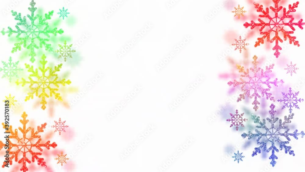 beautiful Christmas video with colorful snowflakes on a light background beautiful Christmas video with colorful snowflakes on a light background