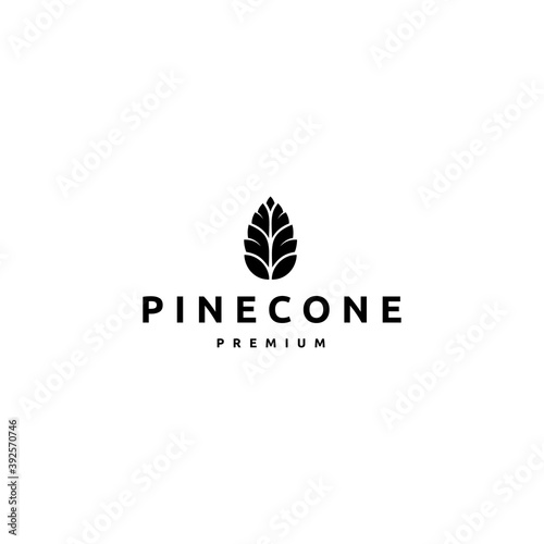 Pine Conifer Cone, Agave Luxury Elegant Logo Design Vector