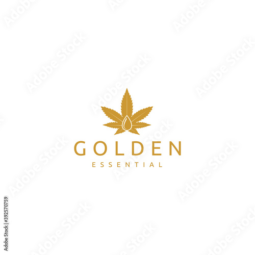 Luxury Vintage Golden CBD Cannabis Logo Design