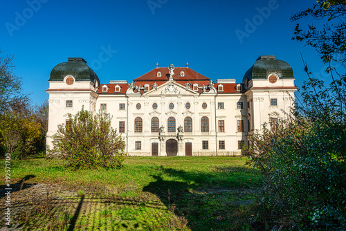 Ruegers Castle with its splendit Baroque structure. Ruegers Castle (German: Schloss Ruegers) is nestled in a pond landscape near the Czech border.  photo