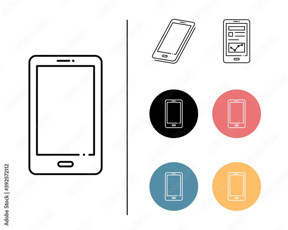 スマホ スマートフォンのアイコンセット アンドロイド 携帯 イラスト シンプル 携帯電話 マーク Vektornyj Obekt Stock Adobe Stock