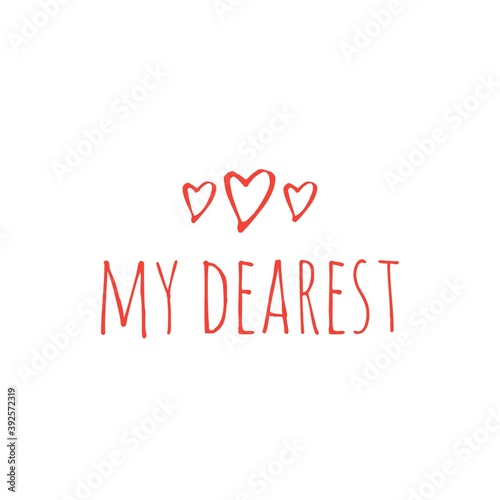 ''My dearest'' Love Word Illustration