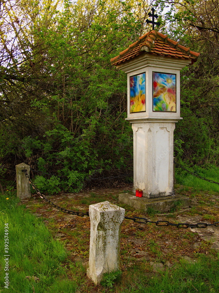 Wayside cross near Hornstein in Burgenland,Austria,Europe
