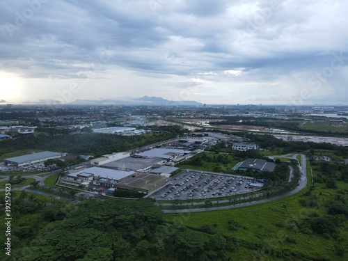 Kuching, Sarawak / Malaysia - November 14, 2020: The Samajaya Light Industrial Zone where all the major electronics, solar and semiconductor plants are located photo