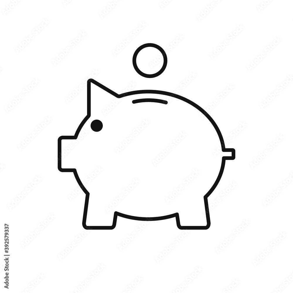 Piggy bank line icon, outline vector sign. Piggy bank line icon, outline vector sign.