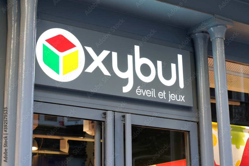 Oxybul eveil et jeux logo and text sign front of child toys shop for kids  and babies brand store Stock Photo | Adobe Stock