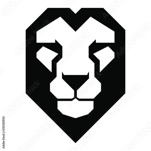 Lion head logo - vector illustration