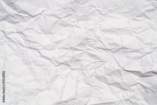 white crumpled paper texture background.