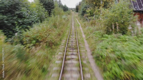 Narrow gauge railway. Railroad bed photo