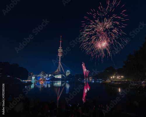 Feuerwerk im Olympiapark München/Deutschland photo