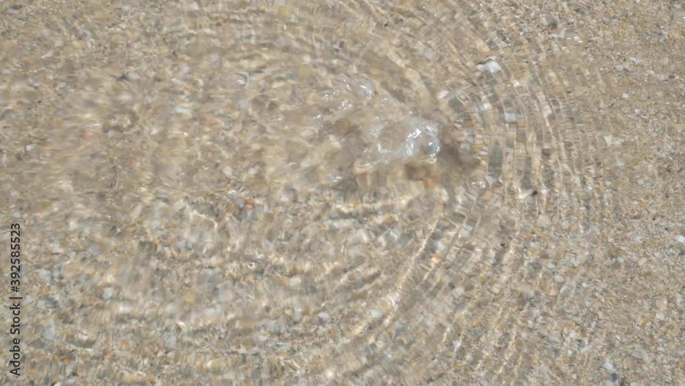 Water bubbles on the sandy beach Water bubbles on the sandy beach