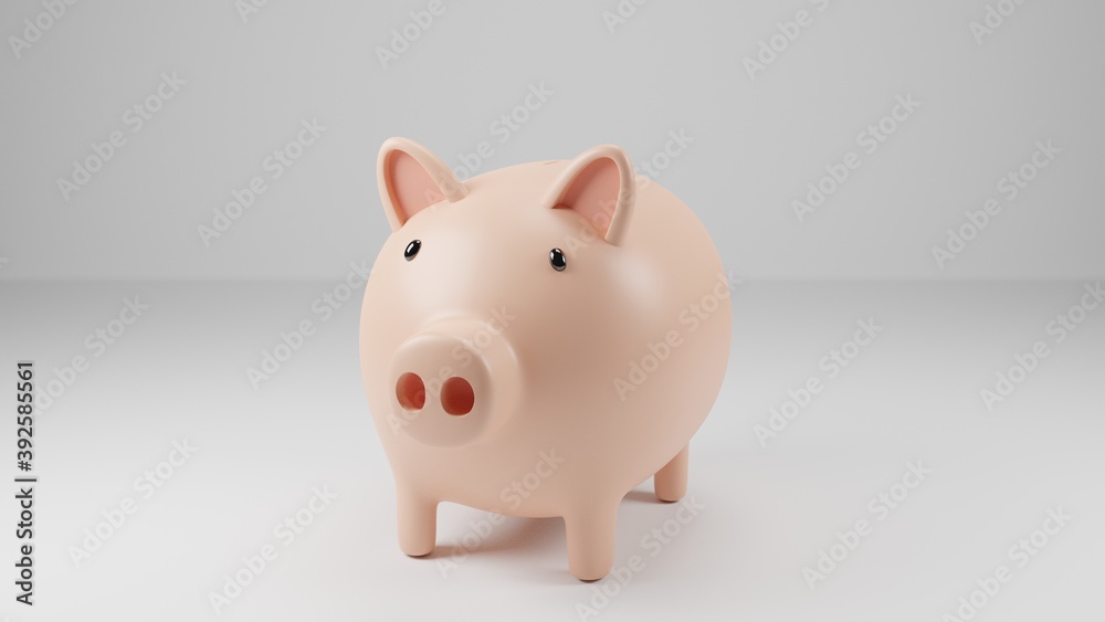 piggy bank on white piggy bank on white