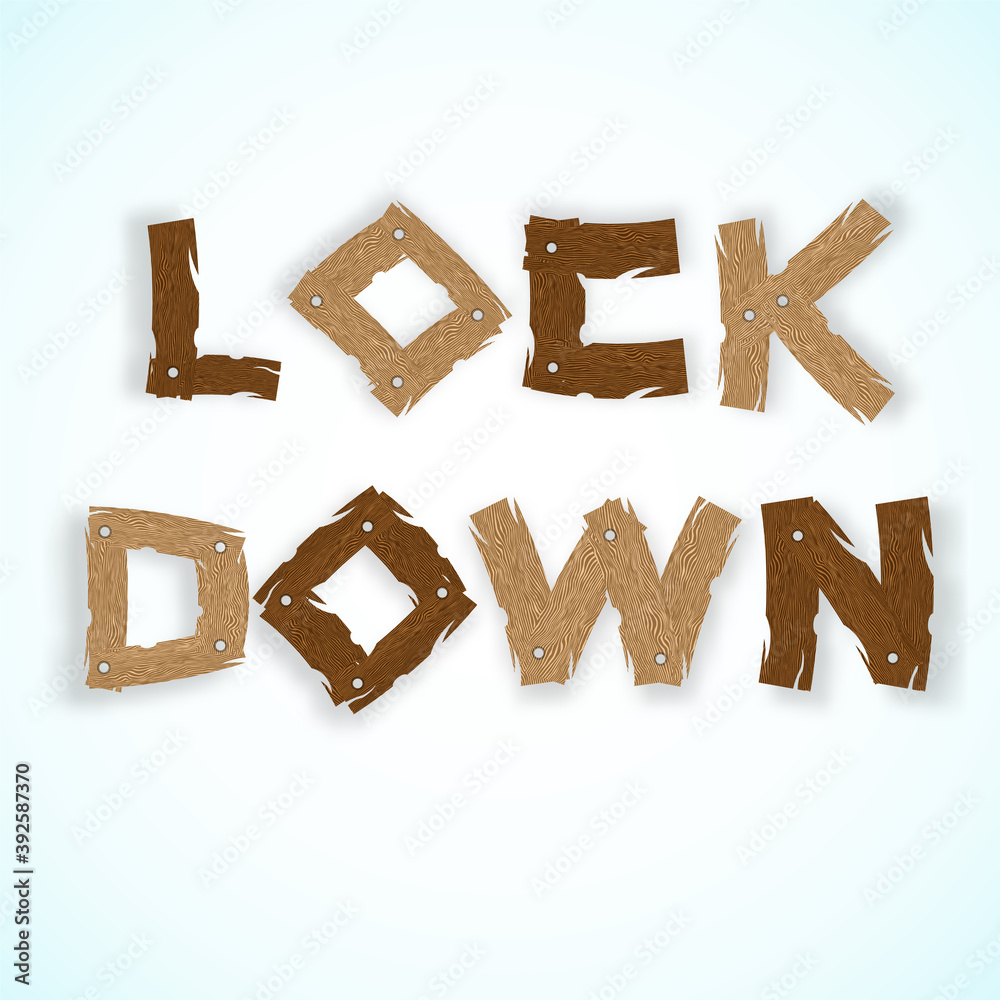 Corona virus Lock down wood symbol. Corona virus pandemic puts countries on lock down. Corona virus Lock down wood symbol. Corona virus pandemic puts countries on lock down.