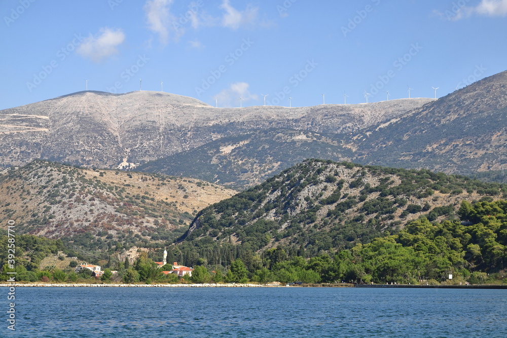 Argostoli Bay.  The view across Argostoli Bay on the Greek island of Kefalonia.