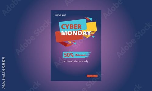 Cyber Monday Super Sale Vector Illustration. Shopping day sales Social media design.