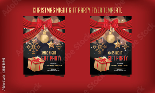 Christmas Night Gift Party Flyer Template photo