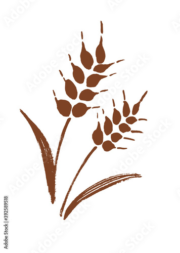 麦の茶色のシンプルなシルエットイラスト