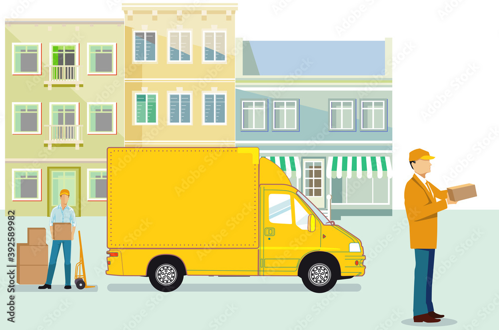 Zustellen, Lieferung-Logistik, Paket Boten. Lieferanten Zustellen, Lieferung-Logistik, Paket Boten. Lieferanten