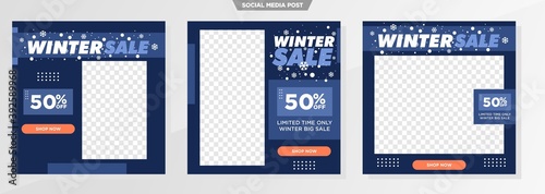winter sale social media template for fashion business.