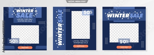 winter sale social media template for fashion business.