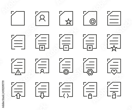 Simple Set Of Document Outline Icons. Elements For Mobile Concept And Web Apps. Thin Line Vector Icons For Website Design And Development, App Development. Premium Pack.